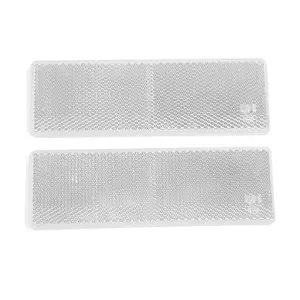 2pcs White Plastic Reflective Plate Adhesive Reflector Universal 145mm x 45mm for Car