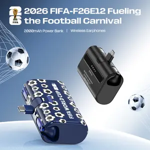 2026 FIFA F26E12 World Cup Co-Branded Headphones — Built-in 2000mAh Power Bank,Wireless in-Ear Stereo Bluetooth Headphones With Long Battery Life,Compact and Portable.High-Quality Audio Engineered Specifically for Sports