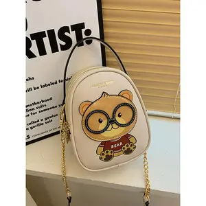 Women's Cute Bear Pattern Crossbody Bag, Fashionable Pu Leather Shoulder Bag for Daily Used, Casual Trendy Versatile High-quality Daily Commuting  Crossbody Bag for Women