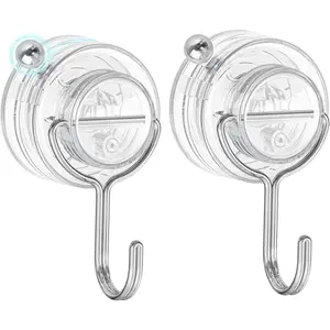 Suction Cup Hooks for Shower, Upgrade Twist-lock Clear Suction Towel Hooks Heavy Duty Removable Bathroom Suction Hooks for Shower Tile Wall Glass Door Window 2 Pack