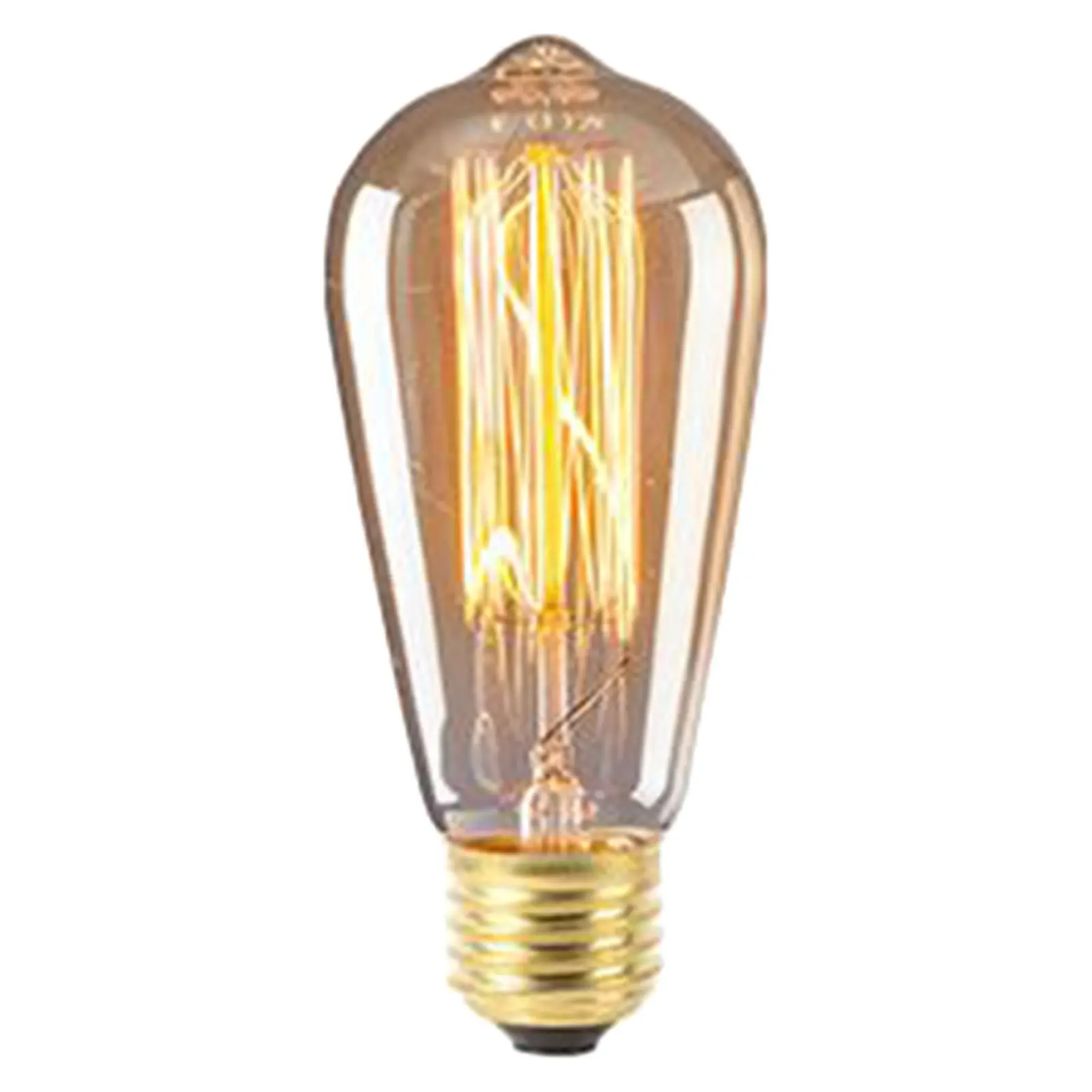 💡 Retro 40W Amber Glass Light Bulb – 2700K Warm White, E27 Base, Vintage Filament, Teardrop Design