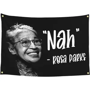 NEWLIA Rosa Parks Nah Flag 3x5 Ft for College Dorm, Bedroom And Living Room Home Decor, Tapestry Hanging for Gifts 36 * 60in, Black