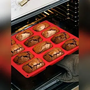 Square Silicone Baking Mold, 1 Count Multi-grid Non-stick Heat Resistant Cake Mold, Food Grade Baking Mold for Home Kitchen