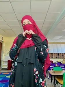 Deep Burgundy Hijab and Niqab Set with Matching Undercap