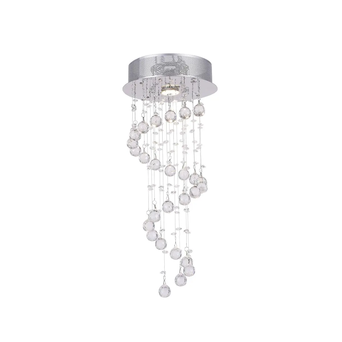 CWI Lighting Spiral 1 Light 10 inch Chrome Flush Mount Ceiling Light 6603C10C