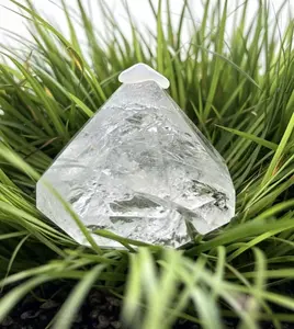 crystal clear quartz diamond shape crystal carving