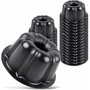 25-Pack Nonstick Silicone Mini Cake Pans & Jello Molds, Reusable Bakeable Plastic Baking Tins for Desserts, Nonstick Cupcake Pans