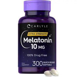 Carlyle Melatonin 10mg | 300 Softgels | Extra Strength Support for Adults | Non-GMO, Gluten Free Supplement