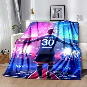 Leo Messi Blanket Soft Flannel Blanket Football Fans Gifts Suitable For Sofa Beds Living Rooms Suitable For Children And Adults Birthday Gifts Holiday Party Home Decoration Halloween Blanket Christmas Blanket