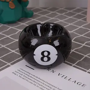 Modern Ceramic Billiard Ball Design Ashtray,Durable Ceramic Material,Ashtray & Decoration in One For Home Livingroom, Decorative home Accessories Ornaments