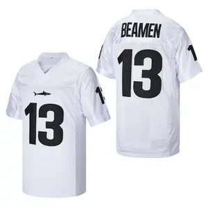 Men's #13 Willie Beamen Any Given Sunday Movie American Football Jersey Embroidery short-sleeved football Men's Striped rugby  wear practical gift