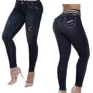 Dark peach Jean Skinny High Waist Womenswear Polyester Women Spandex Spandex distressed jean Fit Pocket Comfortable Day Waisted rise curve hugging