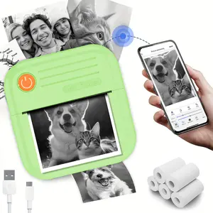 Sticker Printer - Printpods Mini Printer with Stickers, Portable Thermal Printer Print Pod, Wireless Inkless Printers, Inkless Label Printer, Sticker Maker, Office & Home Use, Portable Thermal Printer for iphone, for Notes, Journal, DIY, Kids Gift