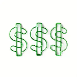 10Pcs Green Dollar Paper Clips - Perfect for home, school, office, wedding, and Valentine's Day decorations!