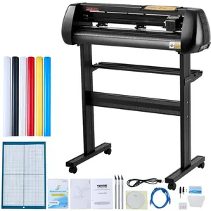 VEVOR Vinyl Cutter Machine, Upgraded 28 Inch Paper Feed Cutting Plotter Bundle, Adjustable Force Speed Vinyl Printer with Powerful Stepper Motors, Signmaster Software Compatible with Windows System
