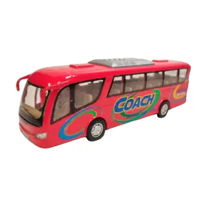 KINSMART 7-Inch Die-Cast Coach Bus Model - Pull Back & Go Action, Openable Doors, Collectible Toy for Kids Aged 4+