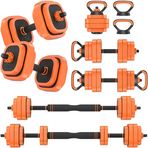 Bearbro 45/65/85lbs Adjustable Dumbbells Set, 4 in 1 Free Weights Dumbbells Set with Connector Used as Dumbbell, Barbell, Push up Stand, Kettlebells for Home Gym Exercises,Blackfriday