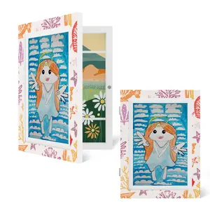 Magnetic Storage Kids Art Frame with Corner Protection, Forever Frame, Wall-Mounted Floral Decor, Foldable Magnetic A4, Cartoon Theme, Photo Display, Artwork, Ideal for Home, School, Office, Teen Art, Birthday Gift