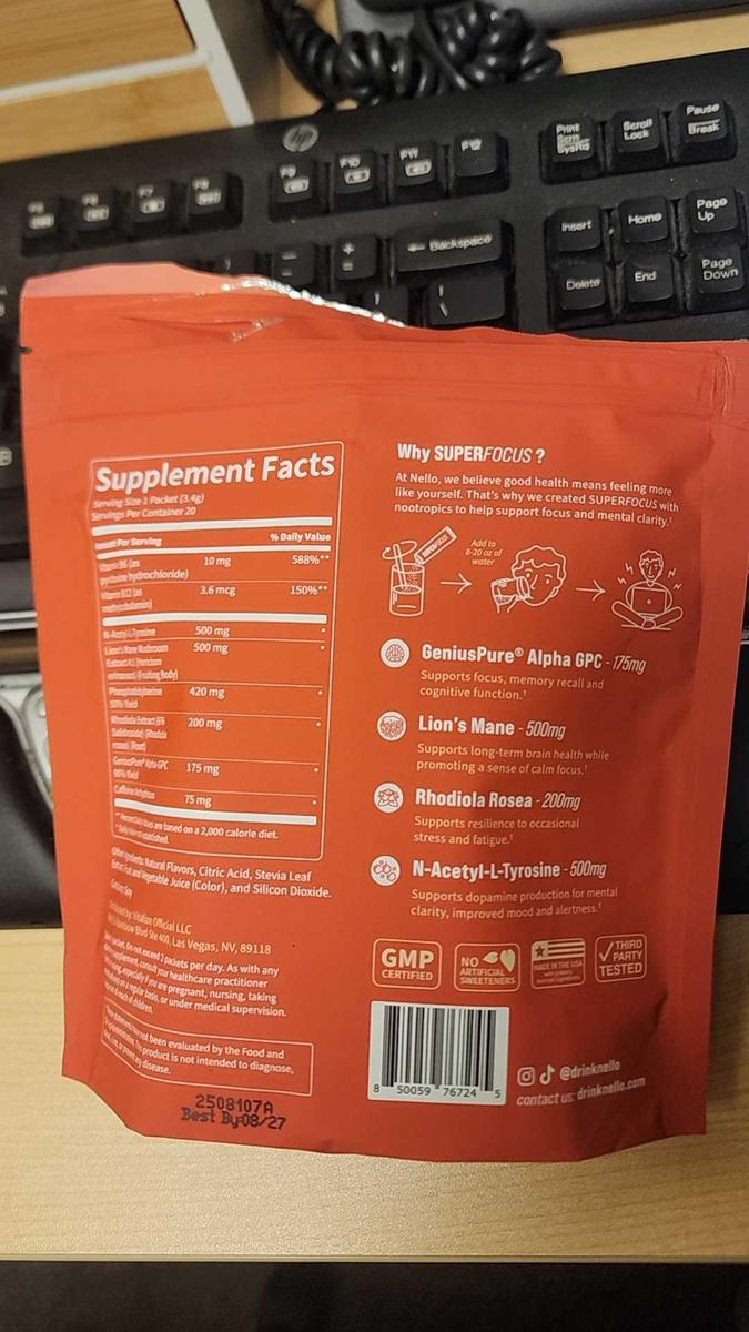 Item: Fruit Punch, Caffeine