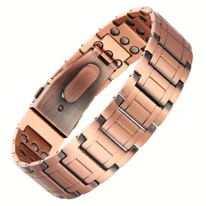 Premium Adjustable Pure Copper Magnetic Bracelet for Men – 3X Strength Magnets, Fold-Over Clasp,Gift-HNSH01