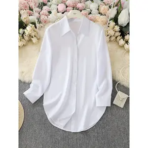 Women’s elegant casual business long-sleeved shirt, multifunctional mid-length button-up shirt, perfect for spring and autumn matchingGARMENTARY