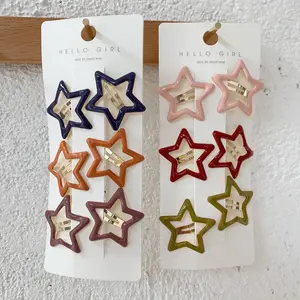 Hello Girl Star Drop Shaped Hair Clips Cute Hair Accessories For Women & Girls Minimalist Headwear Suitable For Thick Hair Super Cute Clips