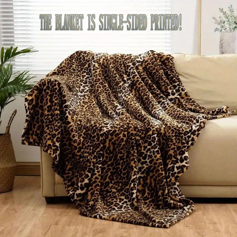 Cozy Leopard Print Soft Flannel Throw Blanket - Super Soft, Lightweight, Single-Sided Cheetah Design for Bed, Sofa, Couch & Travel - 50x60 Inch, Anti-Pilling, All-Season Comfort for Adults & Youngsters, Allseason Blanket |     Cheetah Pattern Blanket