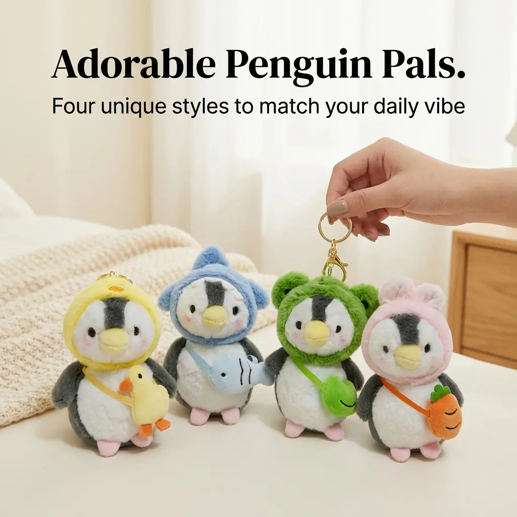 Adorable Penguin Plush Keychain 4.7 Inch Soft Animal Bag Charms  Cute Mini Penguin Pendants for Backpacks Purses and Keys Creative Gifts for Teens and Adults