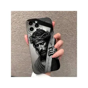 A Mobile Phone Case Featuring A Jesus Design, Combining Durability and Style. It Offers High-Quality Protection and Is Compatible with Various  Models,phone Case Suitable for Iphone 11/12/13/14/15/16/17 Pro Promax Plus Air and Samsung S22/S23/S24/S25 Plus