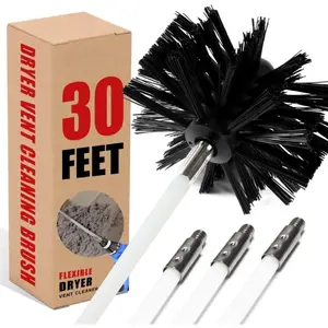 Particle Furnace Cleaning Brush, 4"/6" Brush,Chimney Brush,Dryer Vent Cleaner Kit,Flexible Rods (22CountRods+1Count4"+1Count 6" Brush)