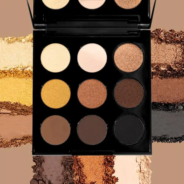 Palladio Ultimate 9-Count Eyeshadow Palette, Talc-Free, High Pigmented Shades, Blendable, Long Lasting, Professional-Grade Makeup - Glitter