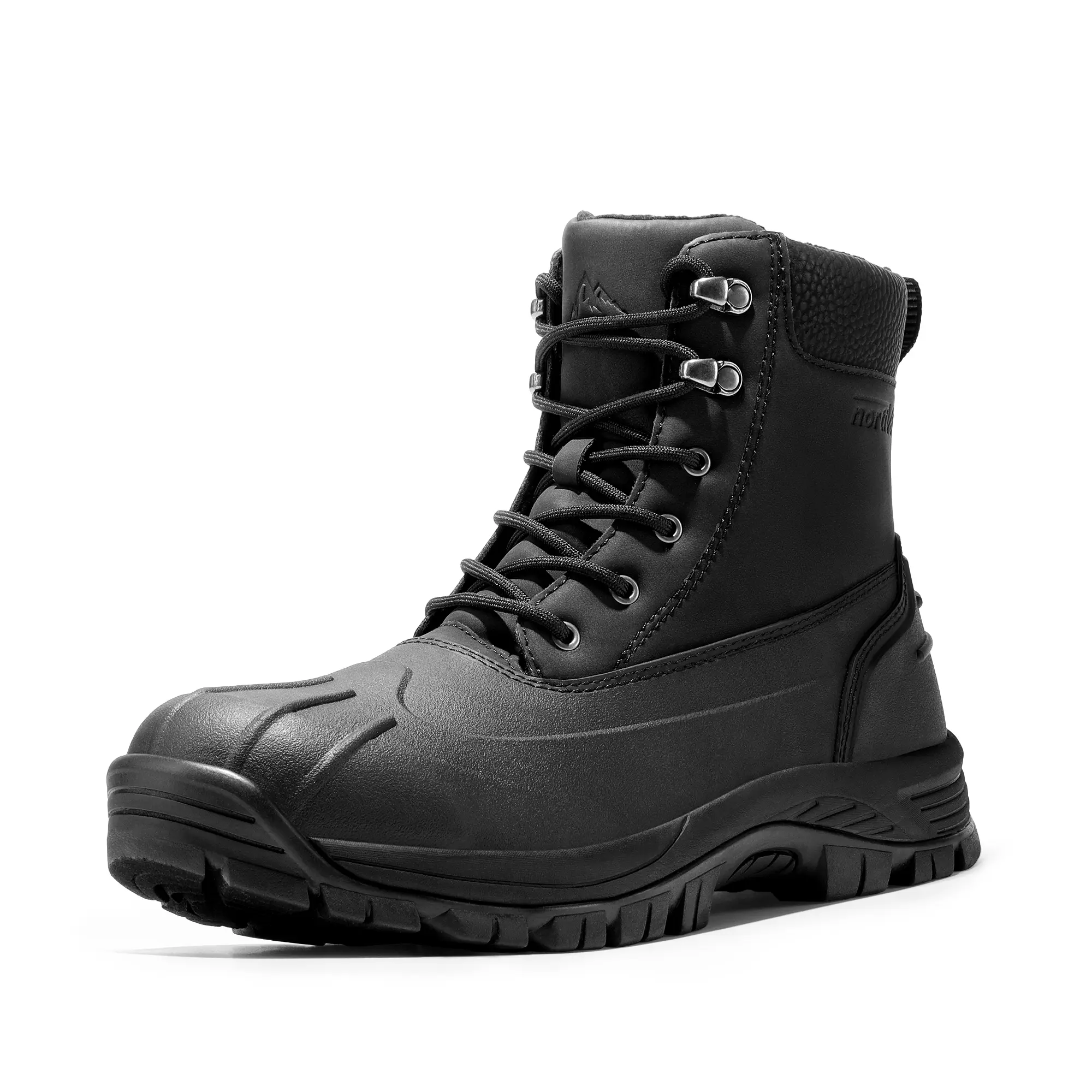 NORTIV 8 Men's Insulated Suede-Rubber Closed Winter Snow Boots, Foam-Cushioned Cold Weather Footwear Shoe, Lace-Up, Seam-Sealed, Outdoors, Snug Fit, Laces, Outdoor Wear, Waterproof