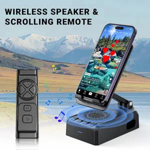 Wireless Speaker Cellphone Stand with Remote Control for Tiktok Scrolling, Rechargeable Portable Mobile Tablet Stand, Gifts for Family Friends Smartphone Mount(UPGRADED)Everlanelnspired17XX13Home sug