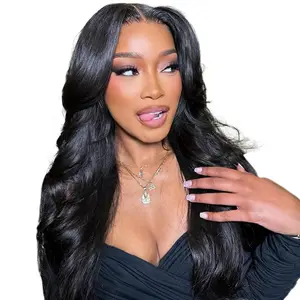 Jessie's Wig [Gola] Curtain Bangs Wavy Layer Cut 7x5 Pre Cut Lace Wig Glueless Human Hair Wig - Medium Cap Size