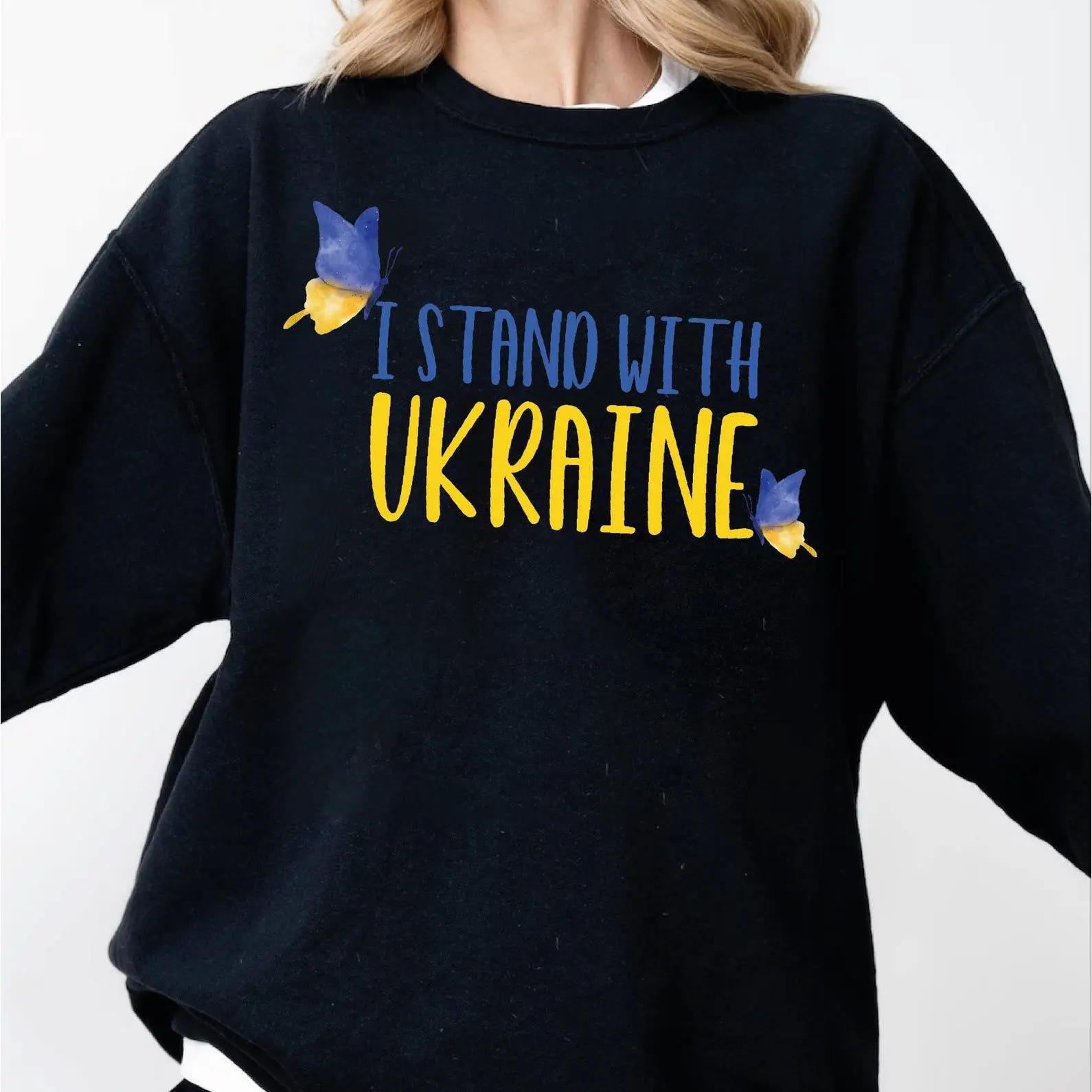 I Stand With Ukraine Sweatshirt and Hoodie, Support Ukraine Sweater, Stand with Ukraine Shirt, Anti Trump Shirt, Ukraine Sweatshirt, SFS920