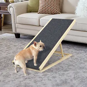 UPGRADED Dog Ramp for Bed Extra Wide with Non-Slip Rubber Surface Holds 80lb Adjustable Foldable Car Ramps