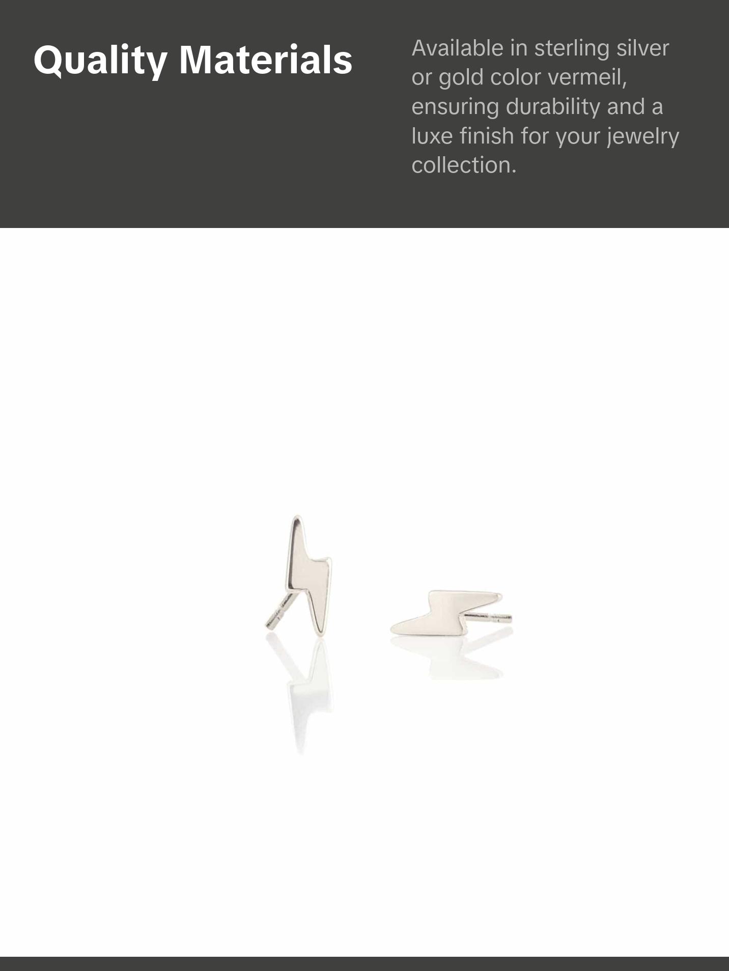 Lightning Bolt Stud Earrings