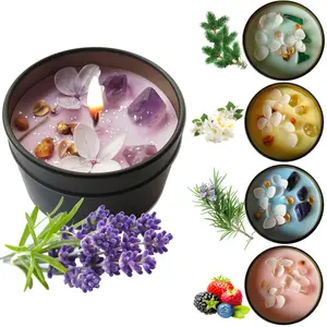 Crystal Petal Soy Wax Scented Candle Single Jar Fragrance Candle Embellished with crystals and petals, suitable for home decoration, a gift scented candle, ideal for lovers, friends, and various holidays decor