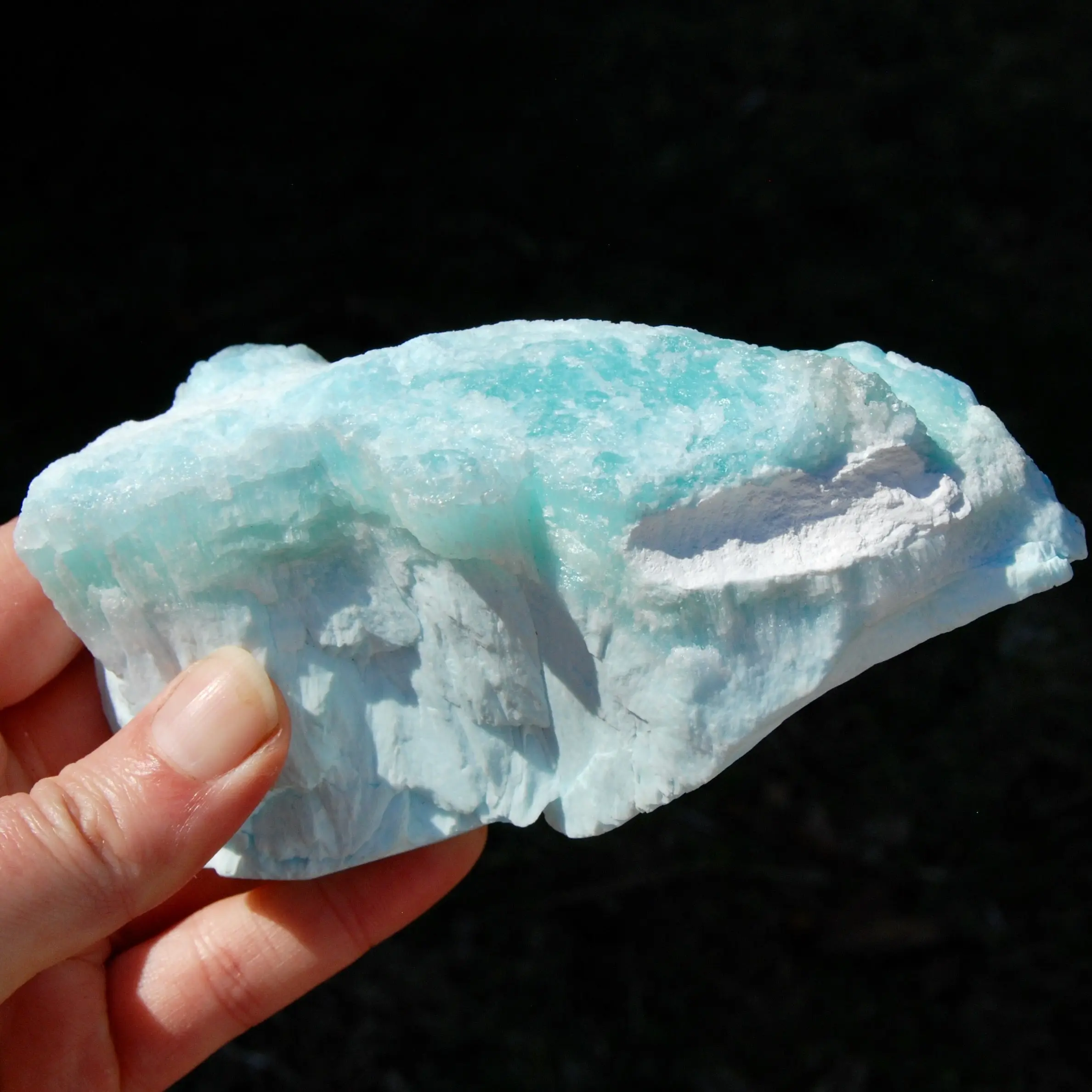 5.5in 1.5lb Raw Hemimorphite Blue Aragonite Crystal