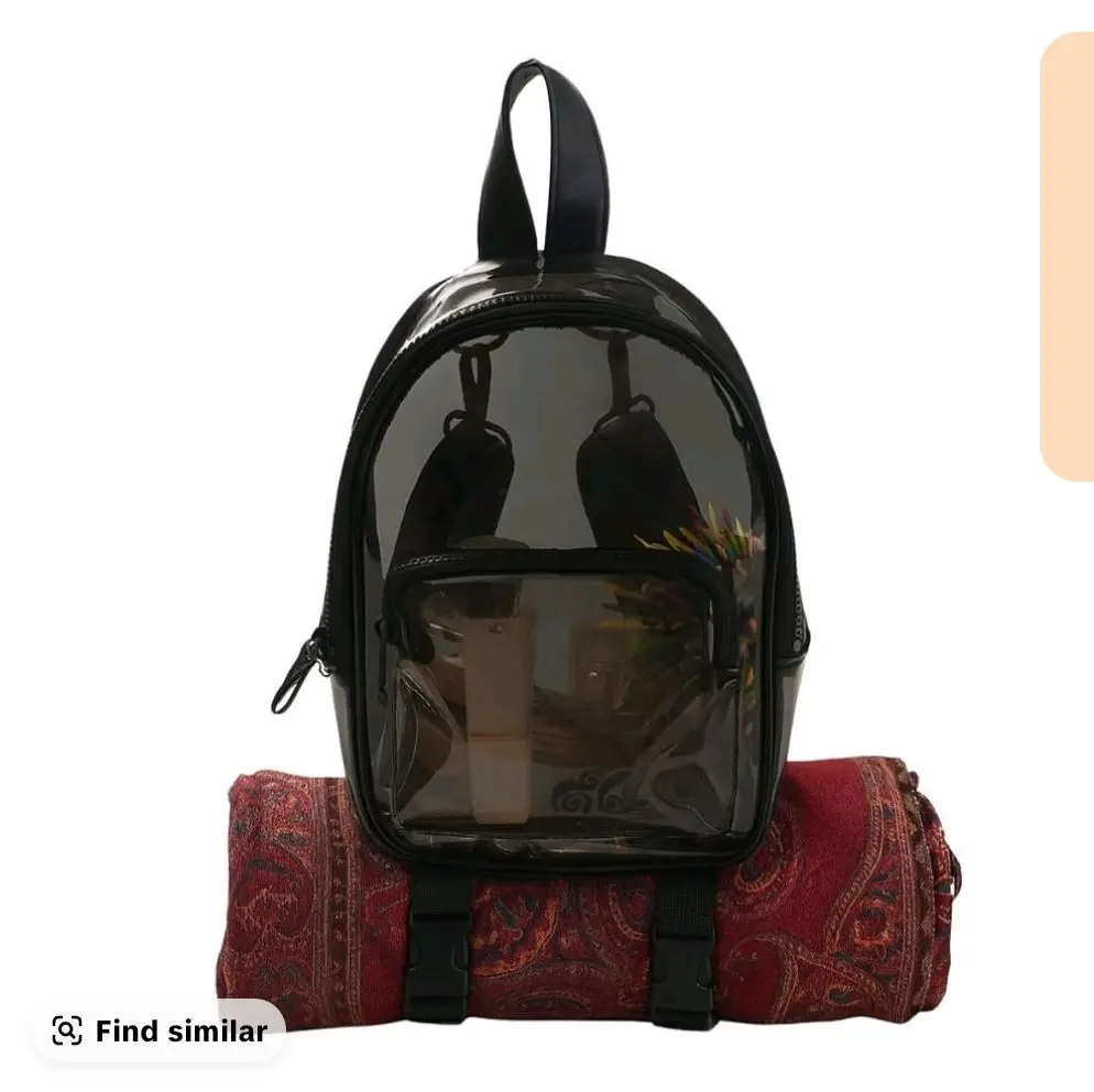 Transparent Anti-Theft Mini Backpack, Waterproof Multifunctional Bag for Adults, Stadium & Festival Approved