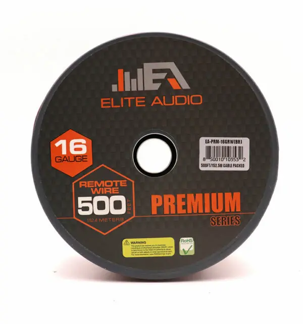Elite Audio EA-PRM-16GRW(RD) CCA 16-Gauge Remote Wire, 500ft Electrical Cable-Wired Cord Reel for Home Improvement, Cable-Wired Cord Reels