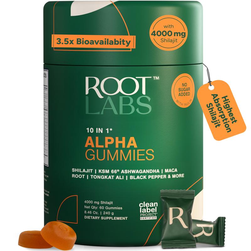 Alpha Rooting Root Labs 10-1 Alpha Gummies | 4000 mg Pure Himalayan Shilajit | No ...