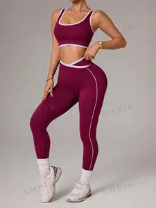 Women's Sports Set Yoga Running Jump Rope Pilates Workout Fitness Indoor Outdoor, Comfortable and Stylish Activewear for All Seasons