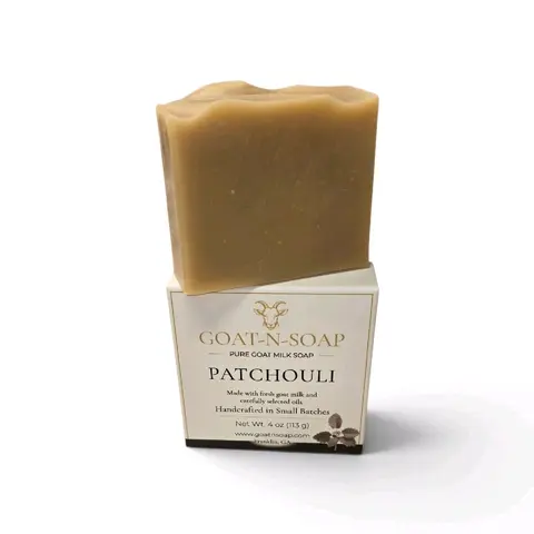 Patchouli Goat Milk Soap - Farm Fresh,  Fragrance Oil-Free for Grounding, Moisturizing, Natural Skincare, 4 oz Bar