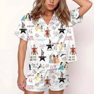Hamilton Musical Short Satin Pajamas, Broadway Theater Pajamas, Musical Sleepwear, Alexander Hamilton Pajamas Set, Hamilton Fan Gift