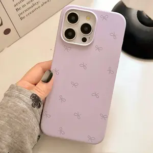 Phone Case Bow Liquid Silicone Skin Feeling Drop-resistant