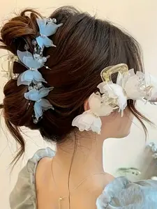 A fashionable and elegant butterfly pattern hair claw headband, suitable for daily wear, vacation and dating occasions, and also a surprising and exquisite small gift, Hairpins, Hair Clip