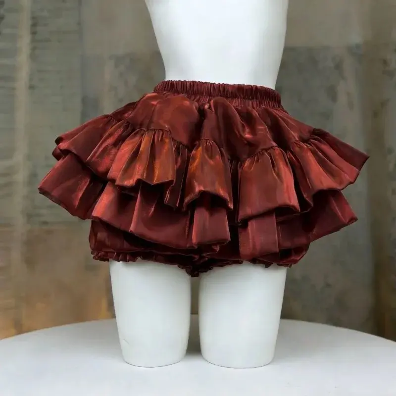 Summer Vintage Elegant Party Skirt Women Ruffle Layered High Waist Cute Balletcore Mini Skirt Princess Sweet Y2k Shorts Skirt
