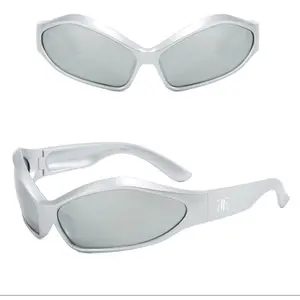 Turbo | Flex Silver Sunglasses Wrap Around Y2K