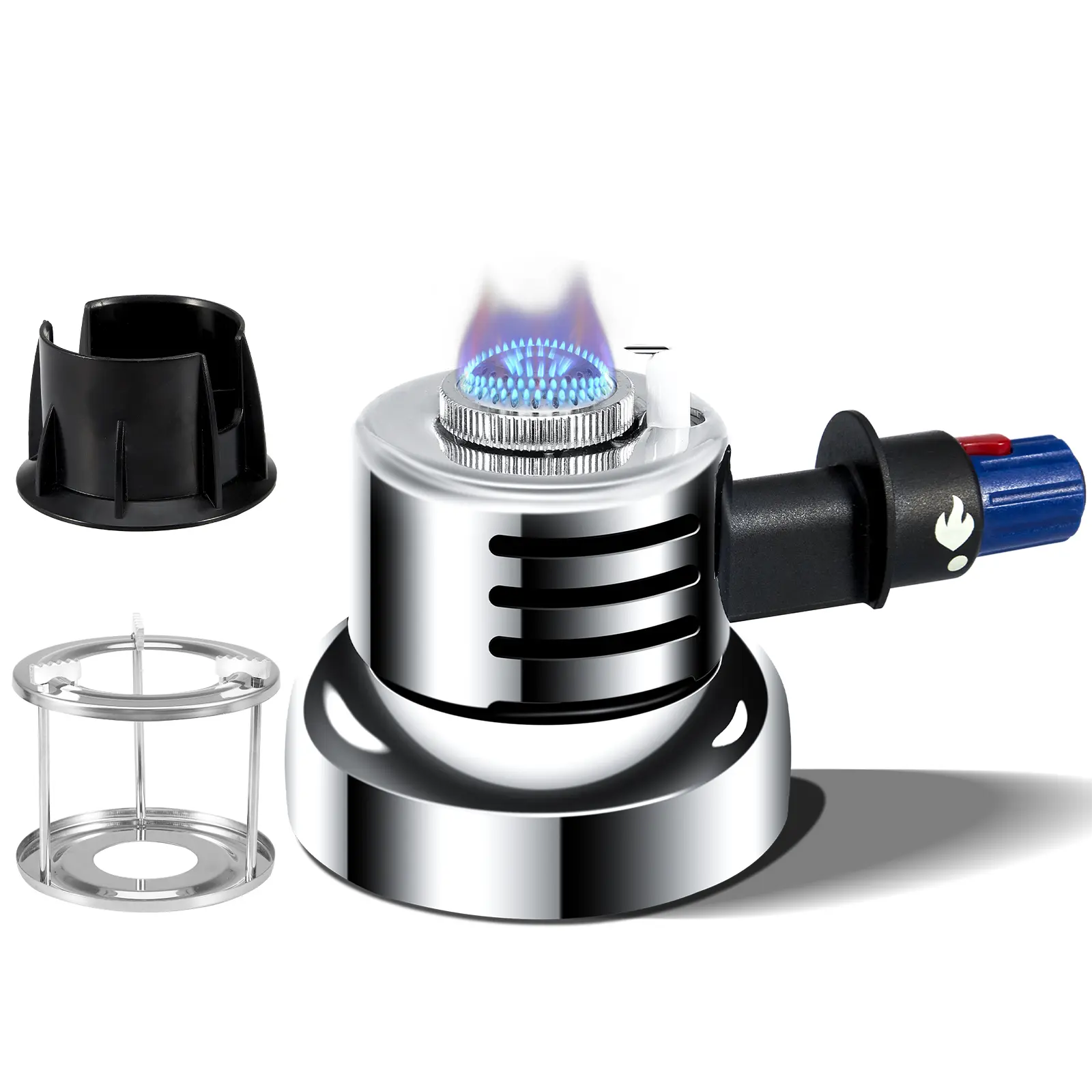 Portable Butane Camping Gas Stove - Stainless Steel Mini Outdoor Stove with Adjustable Temperature, Furnace Stand, Safe & Stable Design, Long Reusable Life, Compatible with Siphon Coffee Maker for Camping, Picnic Use, Outdoor Cooking Equipment